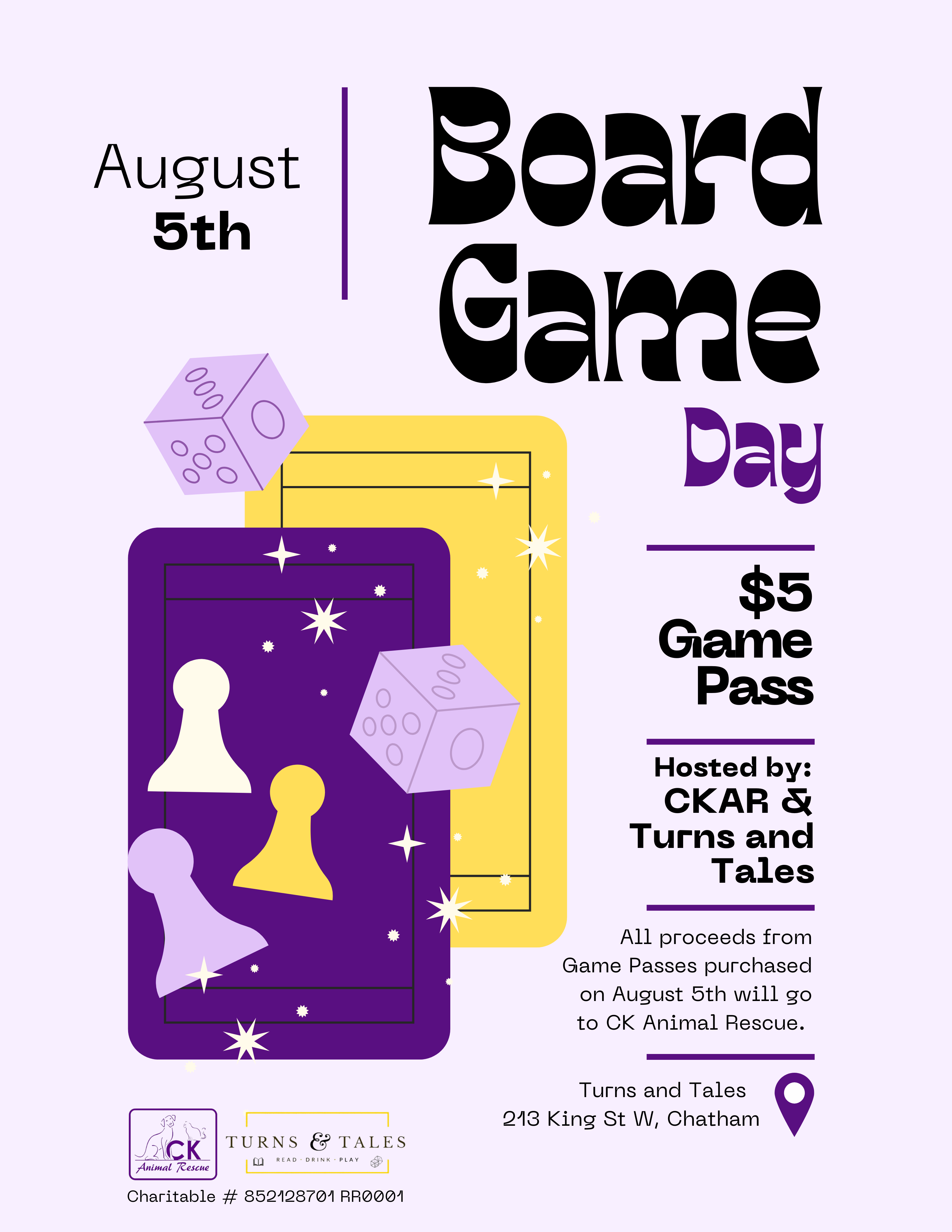 Flyer explaining the Board Game Day Event